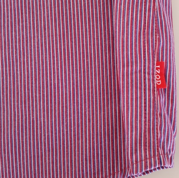 IZOD Mens Vintage Pin Striped Long Sleeve Button Down Dress Shirt Size Small - Picture 13 of 16